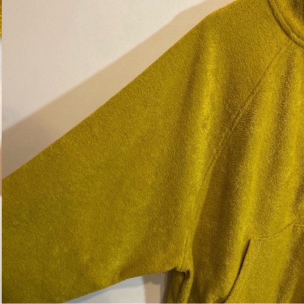 OldNavy Half Zip Up Terry Towel Fleece Sweater Size Large Chartreuse - Picture 8 of 10